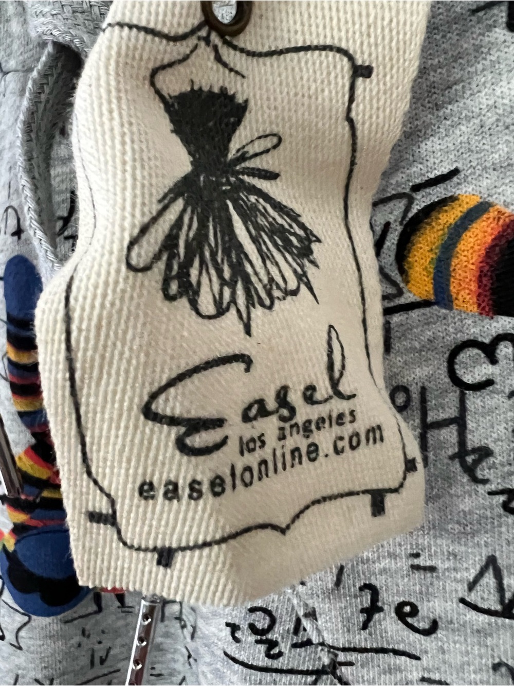 NWT Easel LA joggers sock monkey/tigers/math formulas Size Medium - Picture 3 of 6